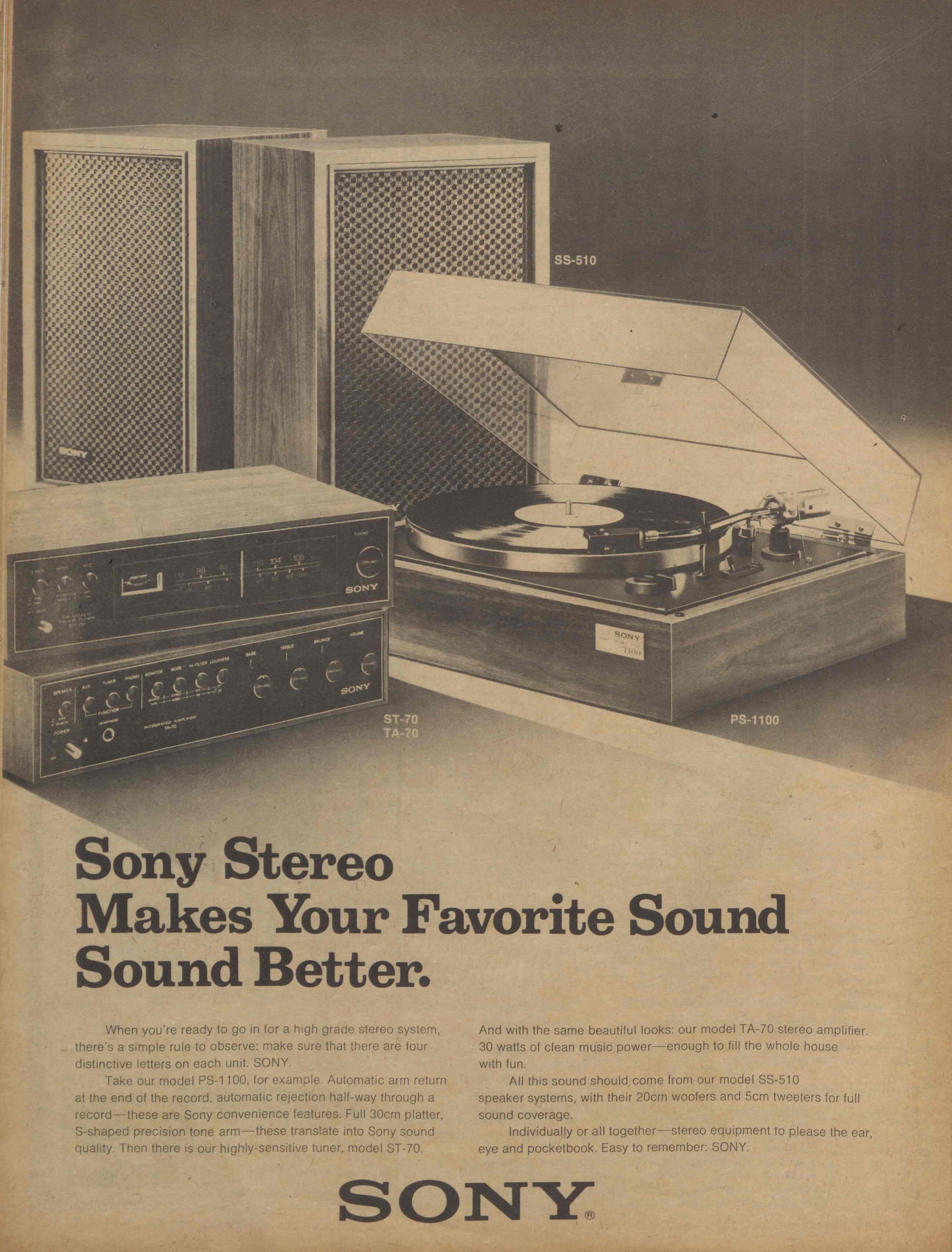 Vintage Sony advertisement
